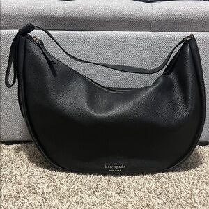 Kate Spade Black Pebbled Leather Hobo Bag